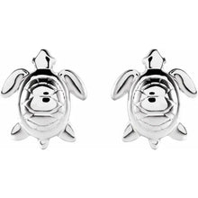 Load image into Gallery viewer, 14k Gold Petite Turtle Earrings In Multiple Colors
