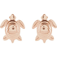 Load image into Gallery viewer, 14k Gold Petite Turtle Earrings In Multiple Colors
