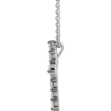 Load image into Gallery viewer, Sterling Silver 3/8cttw Natural Diamond Cross 16-18&quot; Necklace
