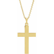 Load image into Gallery viewer, 14k Gold 22 x 14mm Cross 18&quot; Necklace In Multiple Colors
