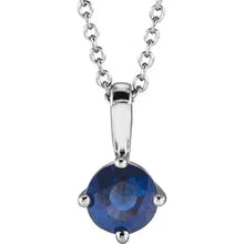 Load image into Gallery viewer, Jan-Dec 14k White Gold 4mm Natural Birthstone Solitaire 16-18&quot; Necklaces
