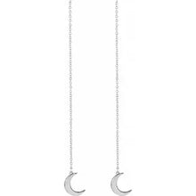 Load image into Gallery viewer, 14k Gold Crescent Moon Chain Earrings In Multiple Colors
