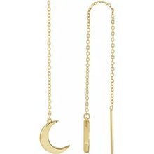 Load image into Gallery viewer, 14k Gold Crescent Moon Chain Earrings In Multiple Colors
