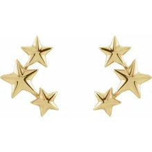 Load image into Gallery viewer, 14k Gold Star Ear Climbers In Multiple Colors
