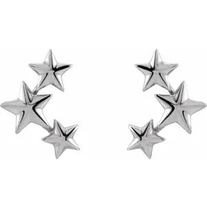 14k Gold Star Ear Climbers In Multiple Colors