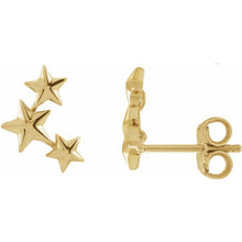 Load image into Gallery viewer, 14k Gold Star Ear Climbers In Multiple Colors
