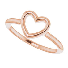 Load image into Gallery viewer, 14K Gold Heart Ring In Multiple Colors - Sizes 5-8
