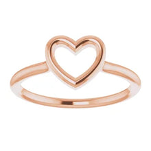 Load image into Gallery viewer, 14K Gold Heart Ring In Multiple Colors - Sizes 5-8
