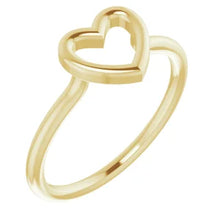 Load image into Gallery viewer, 14K Gold Heart Ring In Multiple Colors - Sizes 5-8
