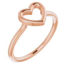 Load image into Gallery viewer, 14K Gold Heart Ring In Multiple Colors - Sizes 5-8
