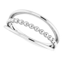 Load image into Gallery viewer, Sterling Silver Negative Space Beaded Ring - Sizes 5-8
