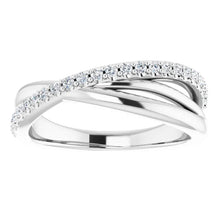 Load image into Gallery viewer, 14K White Gold 1/5cttw Diamond Criss-Cross Ring - Sizes 6-8
