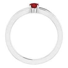 Load image into Gallery viewer, Jan-Dec 14K White Gold Natural BIRTHSTONE Youth Solitaire Ring - Size 3
