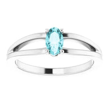 Load image into Gallery viewer, Jan-Dec 14K White Gold Natural BIRTHSTONE Youth Solitaire Ring - Size 3
