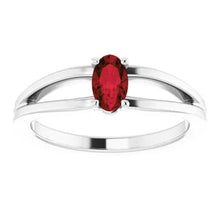 Load image into Gallery viewer, Jan-Dec 14K White Gold Natural BIRTHSTONE Youth Solitaire Ring - Size 3
