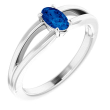 Load image into Gallery viewer, Jan-Dec 14K White Gold Natural BIRTHSTONE Youth Solitaire Ring - Size 3
