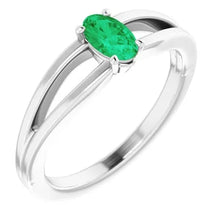 Load image into Gallery viewer, Jan-Dec 14K White Gold Natural BIRTHSTONE Youth Solitaire Ring - Size 3
