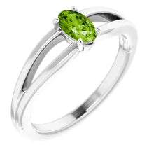 Load image into Gallery viewer, Jan-Dec 14K White Gold Natural BIRTHSTONE Youth Solitaire Ring - Size 3
