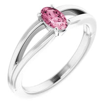 Load image into Gallery viewer, Jan-Dec 14K White Gold Natural BIRTHSTONE Youth Solitaire Ring - Size 3
