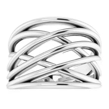 Load image into Gallery viewer, Sterling Silver Criss-Cross Ring - Sizes 5-8
