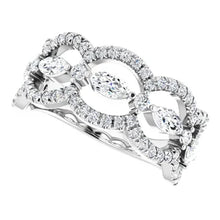 Load image into Gallery viewer, Platinum 1 1/3cttw Natural Diamond Anniversary Ring - Sizes 6-8
