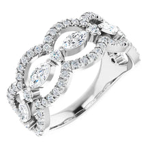 Load image into Gallery viewer, Platinum 1 1/3cttw Natural Diamond Anniversary Ring - Sizes 6-8
