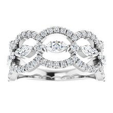 Load image into Gallery viewer, Platinum 1 1/3cttw Natural Diamond Anniversary Ring - Sizes 6-8
