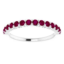 Load image into Gallery viewer, Jan-Dec Sterling Silver 2mm Round Natural Birthstone Anniversary Band, Sizes 5-8
