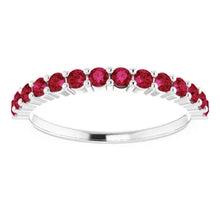 Load image into Gallery viewer, Jan-Dec Sterling Silver 2mm Round Natural Birthstone Anniversary Band, Sizes 5-8
