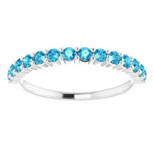 Load image into Gallery viewer, Jan-Dec Sterling Silver 2mm Round Natural Birthstone Anniversary Band, Sizes 5-8
