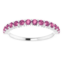 Load image into Gallery viewer, Jan-Dec Sterling Silver 2mm Round Natural Birthstone Anniversary Band, Sizes 5-8
