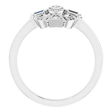 Load image into Gallery viewer, Sterling Silver 1/5cttw Natural Diamond Vintage-Inspired Ring - Size 6-8
