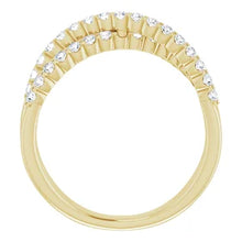 Load image into Gallery viewer, 14k Gold 1/2cttw Natural Diamond Criss-Cross Ring In Multiple Colors - Sizes 6-8
