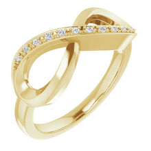 Load image into Gallery viewer, 14k Gold .05cttw Natural Diamond Infinity-Inspired Ring In Multiple Colors - Size 6-8
