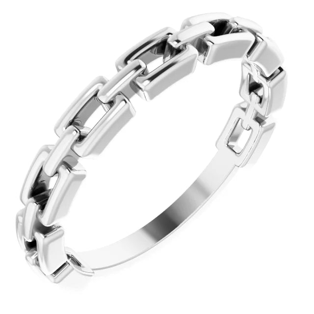 Sterling Silver Chain Link Ring - Sizes 5-8