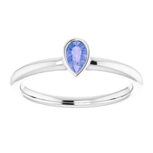 Load image into Gallery viewer, Sterling Silver Natural Tanzanite Stackable Ring - Sizes 6-8
