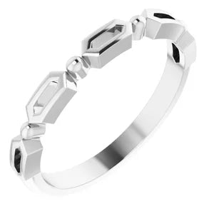 Sterling Silver Stackable Geometric Ring - Sizes 5-8