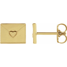 Load image into Gallery viewer, 14k Gold Heart Envelope Earrings In Multiple Colors
