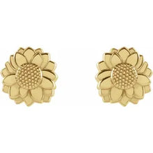 Load image into Gallery viewer, 14k Gold Tiny Sunflower Earrings In Multiple Colors
