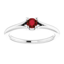 Load image into Gallery viewer, Jan-Dec 14K White Gold Youth Solitaire BIRTHSTONE Rings - Size 3
