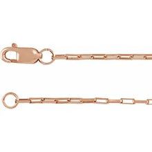 Load image into Gallery viewer, 14k Gold 1.2mm Elongated Box Chain In Multiple Lengths &amp; Colors
