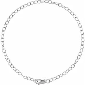 14K White Gold 2.5mm Cable Chain Bracelet