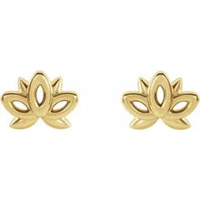 Load image into Gallery viewer, 14k Gold Petite Lotus Earrings In Multiple Colors
