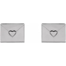 Load image into Gallery viewer, 14k Gold Heart Envelope Earrings In Multiple Colors
