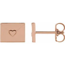 Load image into Gallery viewer, 14k Gold Heart Envelope Earrings In Multiple Colors
