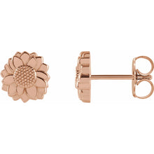 Load image into Gallery viewer, 14k Gold Tiny Sunflower Earrings In Multiple Colors
