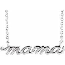 Load image into Gallery viewer, 14k Gold Petite Mama Script 18&quot; Necklace In Multiple Colors
