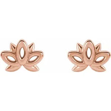 Load image into Gallery viewer, 14k Gold Petite Lotus Earrings In Multiple Colors
