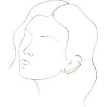 Load image into Gallery viewer, 14k Gold 1/10cttw Natural Diamond Single Ear Cuff with Chain In Multiple Colors
