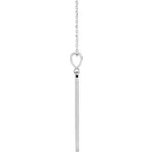 Load image into Gallery viewer, Sterling Silver .01cttw Natural Diamond Moon Phase Bar 16-18&quot; Necklace
